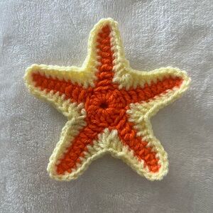 Crochet Starfish Decor in Orange and Yellow